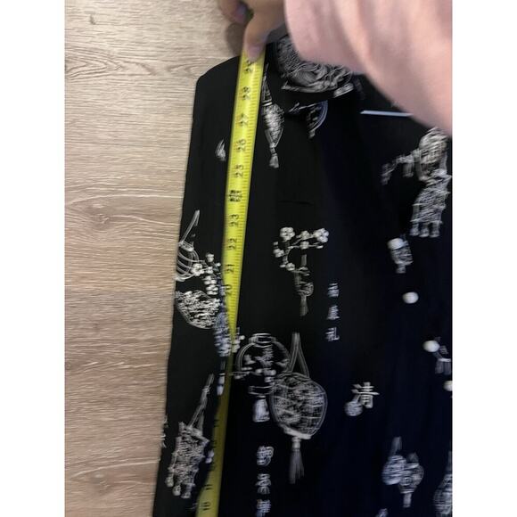 Soft Surroundings Sz L Tunic Blouse Top Black Japanese Japan Style - Picture 6 of 9